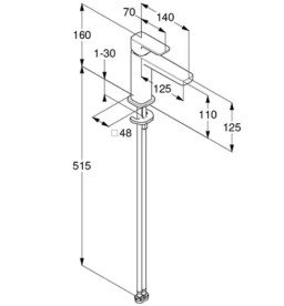 Смеситель для раковины Kludi Renon однорычажный оружейная сталь PVD 42282N275