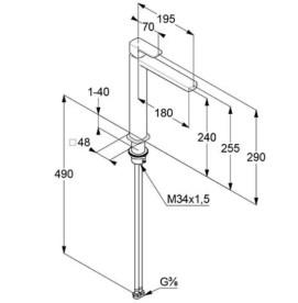 Смеситель для раковины Kludi Renon однорычажный брашированный никель PVD 42298N575