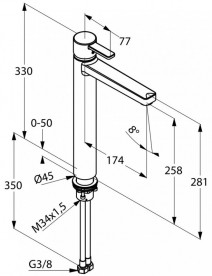 Змішувач для раковини Kludi ZENTA без донного клапана змішувач хром 382570575