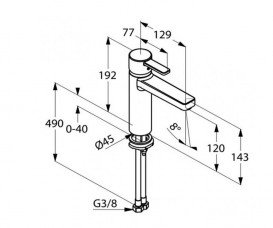 Смеситель для раковины Kludi ZENTA XXL с донным клапаном однорычажный хром 382640575