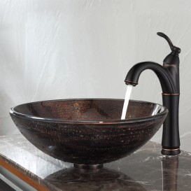 Змішувач для раковини Kraus Riviera одноважільний темний шоколад FVS-1005ORB