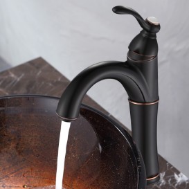 Змішувач для раковини Kraus Riviera одноважільний темний шоколад FVS-1005ORB