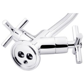 Смеситель для раковины Kroner KRM Aller-C010 двухвентильный хром CV012063