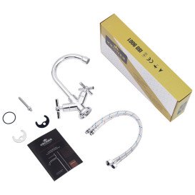 Смеситель для раковины Kroner KRM Aller-C010 двухвентильный хром CV012063