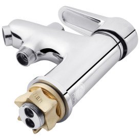 Змішувач для раковини Kroner KRM Elbe-C015 з гігієнічним душем хром CV023575