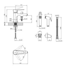 Змішувач для раковини Kroner KRM Elbe-C015 з гігієнічним душем хром CV023575