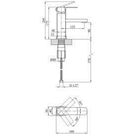 Змішувач для раковини Kroner KRM Ems-C010 одноважільний хром CV017355
