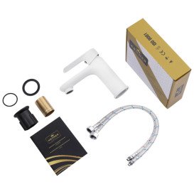 Смеситель для раковины Kroner KRM Fulda-W010 однорычажный белый CV018077