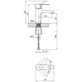 Змішувач для раковини Kroner KRM Oker-C010 одноважільний хром CV019667