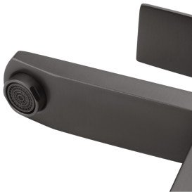 Змішувач для раковини Kroner KRP Edelstahl Kubus-PVD010 одноважільний графіт CV035909