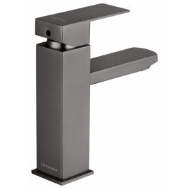 Змішувач для раковини Kroner KRP Edelstahl Kubus-PVD010 одноважільний графіт CV035909