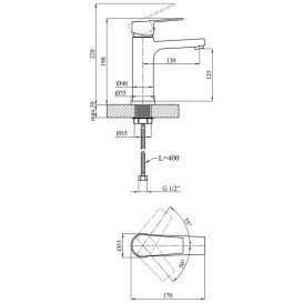 Смеситель для раковины Kroner KRP Enzo-C010 однорычажный хром CV023601