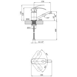 Смеситель для раковины Kroner KRP Konstante-C011 однорычажный хром CV023591