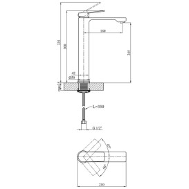 Змішувач для раковини Kroner KRP Makon-C010-3 одноважільний хром CV033870