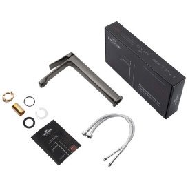 Змішувач для раковини Kroner KRP Makon-GRP010-3 одноважільний графіт CV033868