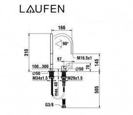 Змішувач для раковини Laufen Kartell одноважільний на 2 отвори хром H3113320042231