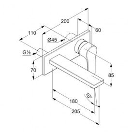 Змішувач для раковини настінний Kludi Zenta SL змішувач хром 482470565