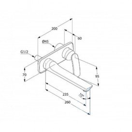 Смеситель для раковины настенный однорычажный KLUDI BALANCE белый 522479175