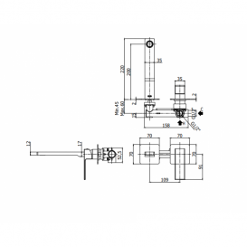 Змішувач для раковини настінний прихований Paffoni Elle чорний EL 105 NO 70