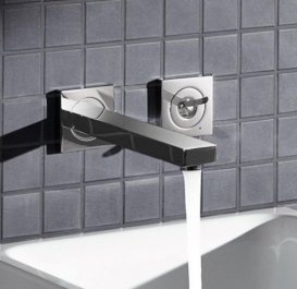 Змішувач для раковини з джойстиком настінний Grohe колекція Eurocube Joy хром 19997000