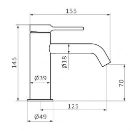 Змішувач для раковини одноважеля GRB Time Black чорний 47510472