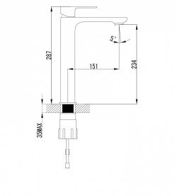 Смеситель для раковины однорычажный Imprese коллекция Bilovec хром 05255-H
