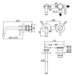 Смеситель для раковины однорычажный настенный Paffoni Light хром LIG 101 CR 70