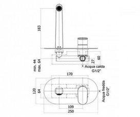 Змішувач для раковини одноважеля настінний Paffoni Candy хром CA 101 CR