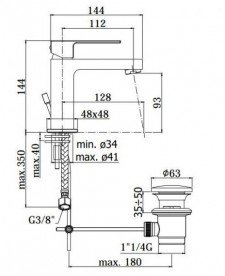 Змішувач для раковини одноважеля Paffoni Elle хром EL 075 CR