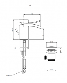 Змішувач для раковини одноважеля RESP ARTE хром 50.351 / A