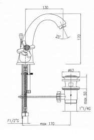 Змішувач для раковини двухвентильний RESP LADY хром 330.145 / A CR