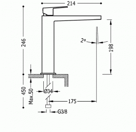 Змішувач для раковини одноважеля Tres Project-Tres хром 21120301