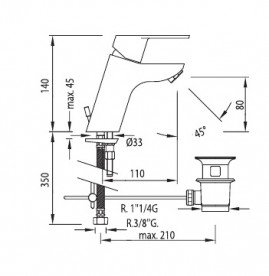 Змішувач для раковини одноважеля Tres BM-tres врізний хром 139103