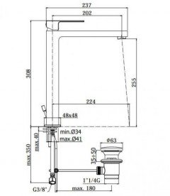 Смеситель для раковины однорычажный высокий Paffoni Effe хром EF 085 CR