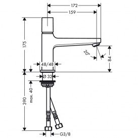 Змішувач для раковини одновентільний Hansgrohe колекція Metropol хром 32570000