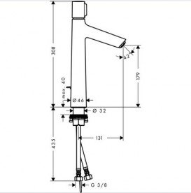 Змішувач для раковини одновентільний високий Hansgrohe колекція Talis S 72045000