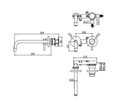 Смеситель для раковины PAFFONI Light черный матовый LIG 103 BO 70