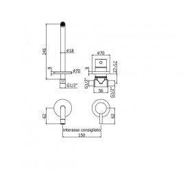 Змішувач для раковини Paffoni Light чорний матовий LIG 007 NO 70
