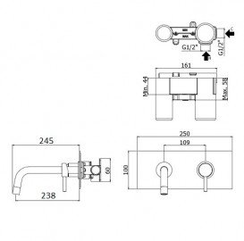 Смеситель для раковины Paffoni Light черный матовый LIG 103 NO/M