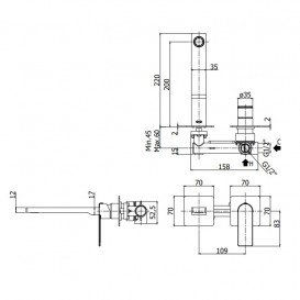 	Смеситель для раковины Paffoni Tango однорычажный настенный хром TA 105 CR 70