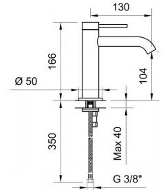 Смеситель для раковины Ponsi Stilox однорычажный матовая нержавеющая сталь BTSTLXLA01