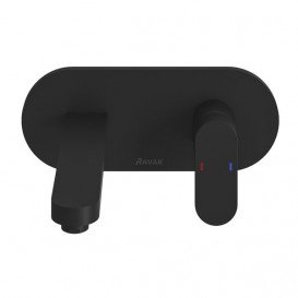 Смеситель для раковины Ravak Chrome настенный однорычажный черный X070430