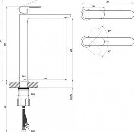 Змішувач для раковини Ravak Eleganta EL 015.20BLM одноважільний чорний матовий X070291