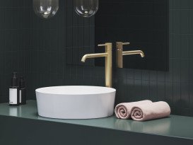 Змішувач для раковини Ravak Espirit BeCool одноважільний золото матове X070561