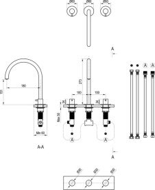 Смеситель для раковины Ravak Espirit двухрычажный на 3 отверстия золото матовое X070599