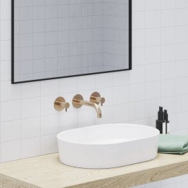 Змішувач для раковини Ravak Espirit настінний двоважільний рожеве золото матове X070350