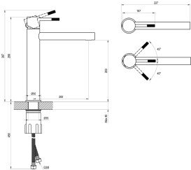 Смеситель для раковины Ravak Nox NX 015 однорычажный графит матовый X070696