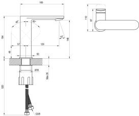 Змішувач для раковини Ravak Сhrome II CR II 014.02 одноважільний чорний X070590