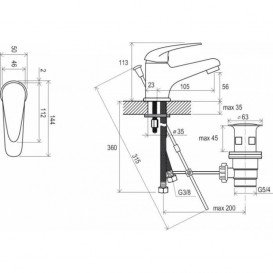 Змішувач для раковини Ravak Suzan SN 011.00 змішувач хром X070001