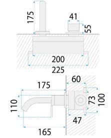 Смеситель для раковины Rea Argon настенный однорычажный матовое золото REA-B7808